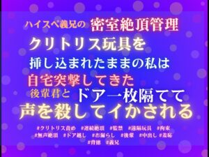 ハイスペ義兄の密室絶頂管理。クリトリス玩具を挿し込まれたままの私は、自宅突撃してきた後輩君とドア一枚隔てて声を殺してイかされる。 [あやかいちご] | DLsiteがるまに