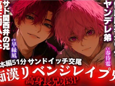 ※51分【※超極悪※高身長兄弟3P】⚠痴○リベンジレ○プ︎鬼※孕ませ確定『弟が辱め受けたから兄がきっちり仕返ししたる…』兄に関西弁言葉責め弟とサンドイッチ交尾プレス [sadistic|Mˈvaɪələns,] | DLsiteがるまに