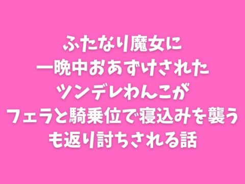 ふたなり魔女に一晩中おあずけされたツンデレわんこがフェラと騎乗位で寝込みを襲うも返り討ちされる話 [こそこそ倉庫] | DLsiteがるまに