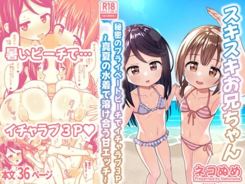 スキスキお兄ちゃん 秘密のプライベートビーチでイチャラブ3P ～真夏の水着で溶け合う甘エッチ～ [ネコぬめ堂] | DLsite